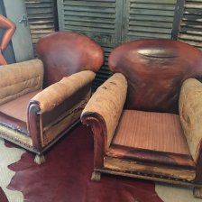 Pair of Leather Club Chairs